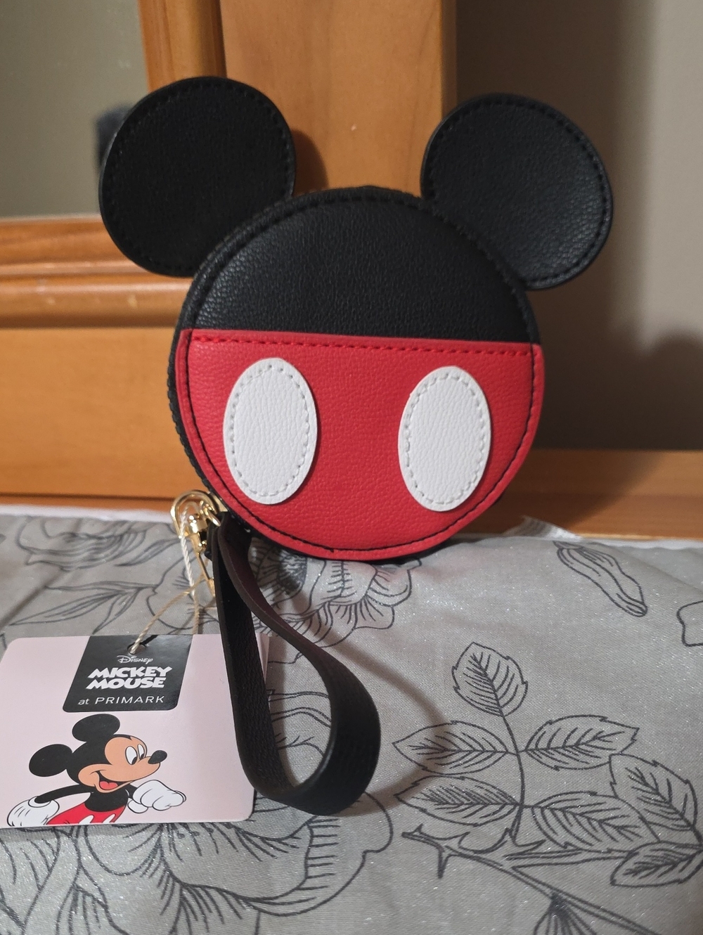 Disney Mickey Mouse Round Ear Wristlet Coin Purse - Black, Red & White